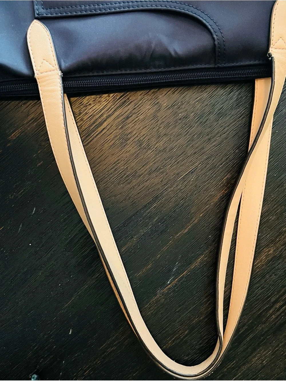 RADLEY LONDON Navy Tote with Tan Straps